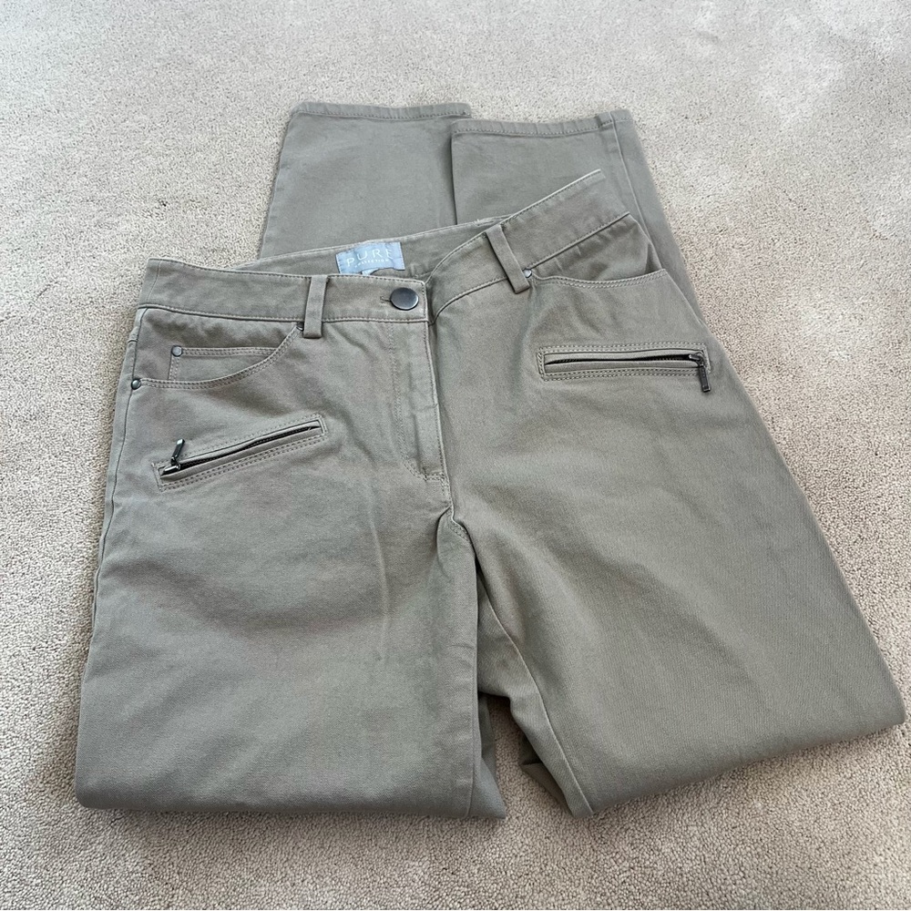 Pure Collection tan skinny pants